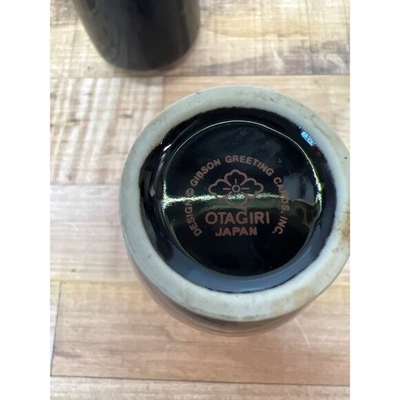 Set of 3 Otagiri Red Bird Bud Vases Flower Vase Black Small - Picture 4 of 4